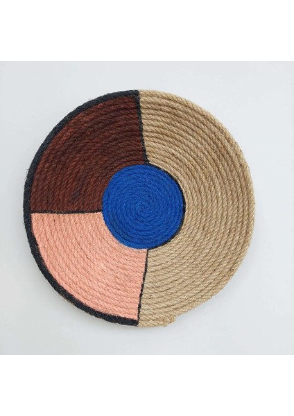 Titan 28 cm El Yapımı Dekoratif Hasır Duvar Tabağı Bohem Afrikan Etnik Ev Dekorasyon Aksesuarı