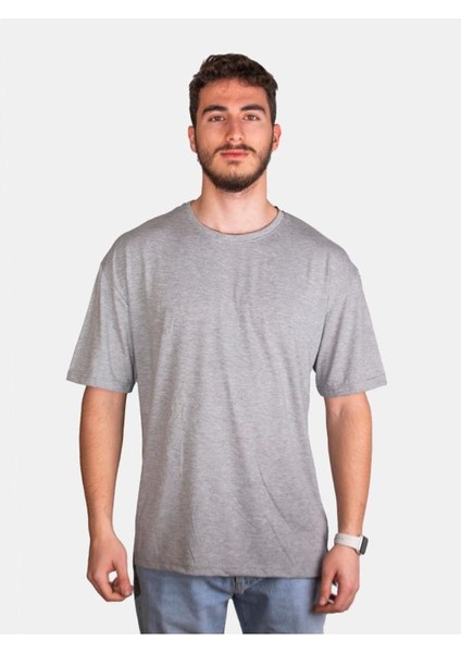 Unisex %100 Pamuk Oversize Sıfır Yaka Kısa Kollu T-Shirt