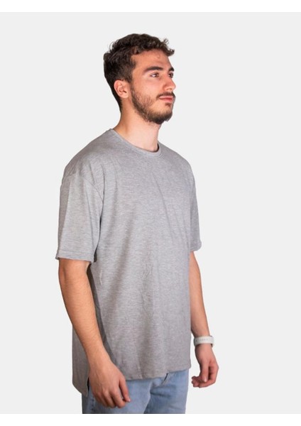 Unisex %100 Pamuk Oversize Sıfır Yaka Kısa Kollu T-Shirt