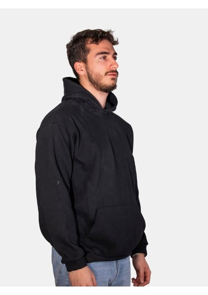 Unisex Üç Iplik Şardonlu Standart Kesim Kapşonlu Sweat