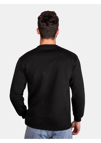 Unisex Üç Iplik Şardonlu Standart Kesim Sıfır Yaka Sweat