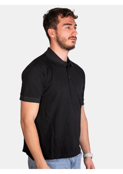 Unisex %100 Pamuk Standart Kesim Kırmızı Polo Yaka Kısa Kollu Lakost T-Shirt