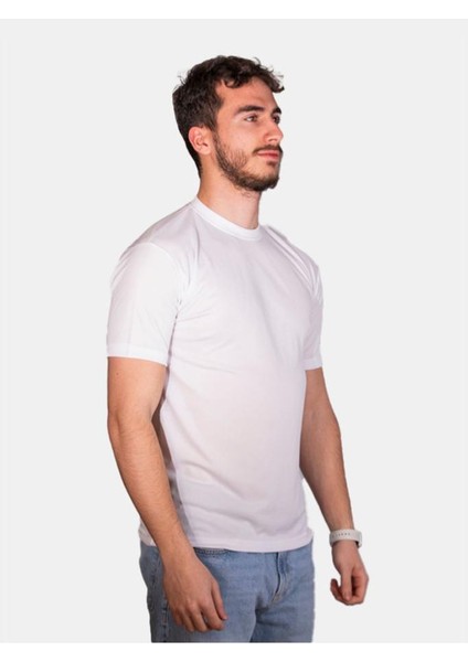 Unisex Damla Kumaş Standart Kesim Sıfır Yaka Kısa Kollu T-Shirt