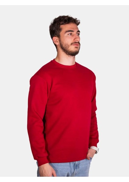 Unisex Üç Iplik Şardonlu Standart Kesim Sıfır Yaka Sweat fiyatları