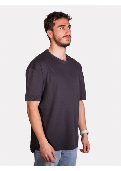 Unisex %100 Pamuk Oversize Sıfır Yaka Kısa Kollu T-Shirt