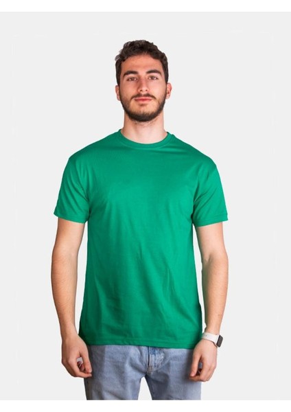 Unisex %100 Pamuk Standart Kesim Sıfır Yaka Kısa Kollu Kırmızı T-Shirt