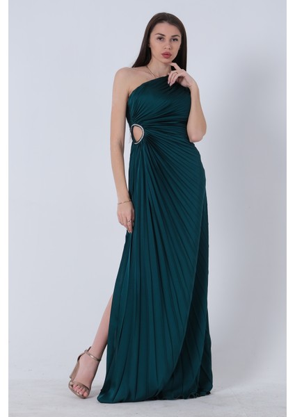 Zümrüt Bel Dekolteli Taş Işlemeli Abiye Elbise 4521014.123