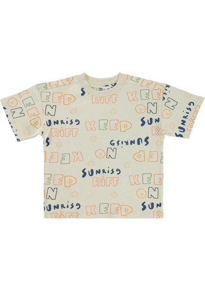 Erkek Çocuk Tişört 6-9 Yaş Taş Rengi