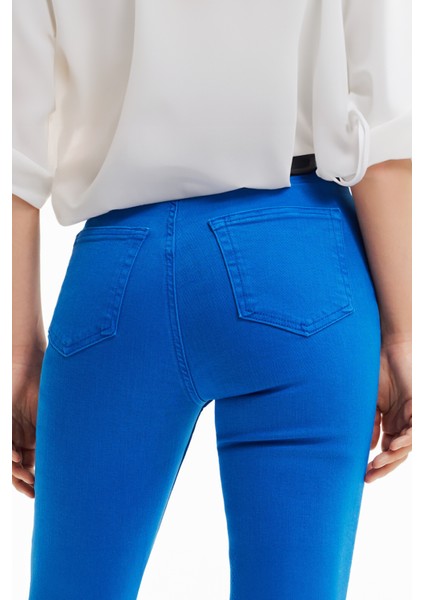 Mavi Dar Paça Pantolon - Slimfit - Düşük Bel