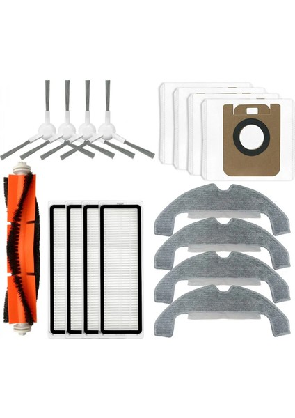 D9 Plus Rulo Yan Fırça Hepa Filtre Paspas Bezleri Bez Robotlu Süpürge Aksesuarı Yedek Parça Kiti (Yurt Dışından)