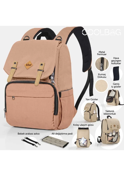 Coolbag Anne Bebek Sırt Çantası Somon