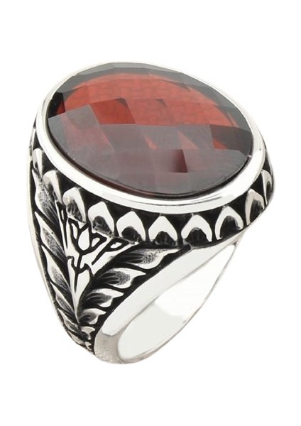 Erkek Yüzük Gümüş 925 Ayar Zirkon Taşlı