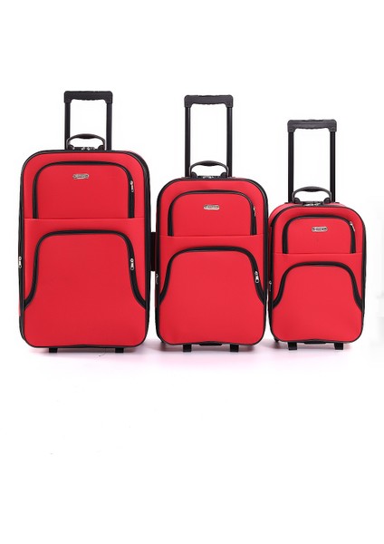 V110 Spot Kumaş 2 Teker Valiz - 3'lü Set