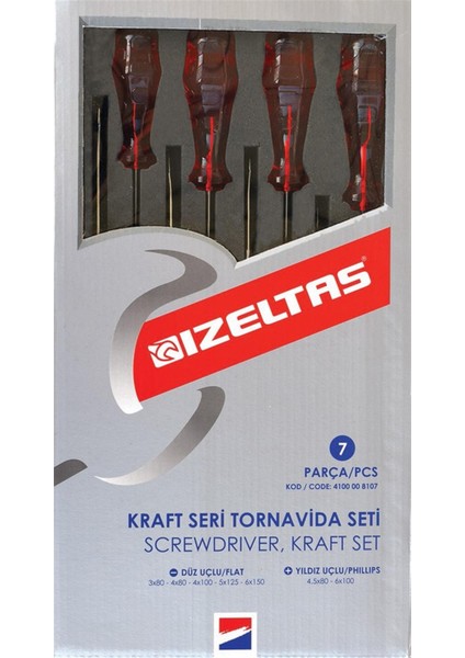 Kraft Seri Tornavida Seti 7 Parça