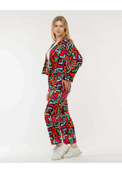 Geometrik Desen Kimono Takım