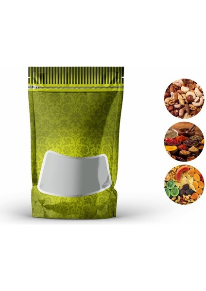 Yeşil Zemin Pencereli Doypack 11X18+3 cm 100 gr 100 Adet