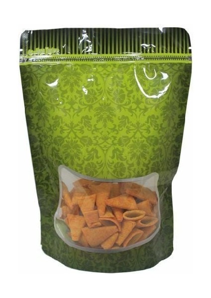 Yeşil Zemin Pencereli Doypack 11X18+3 cm 100 gr 100 Adet