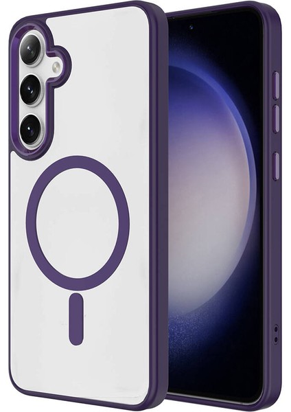 Samsung Galaxy S24 Kılıf Kamera Çıkıntılı Şarj Destekli Renkli Hassas Butonlu Kapak (Krom-Mag) modelleri