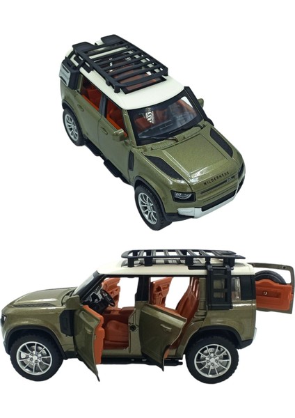 Çocuklar ve Yetişkinler Için Metal Arazi Aracı 1:22 Tüm Kapıları Açılabilen Işıklı Sesli Yeşil fiyatları