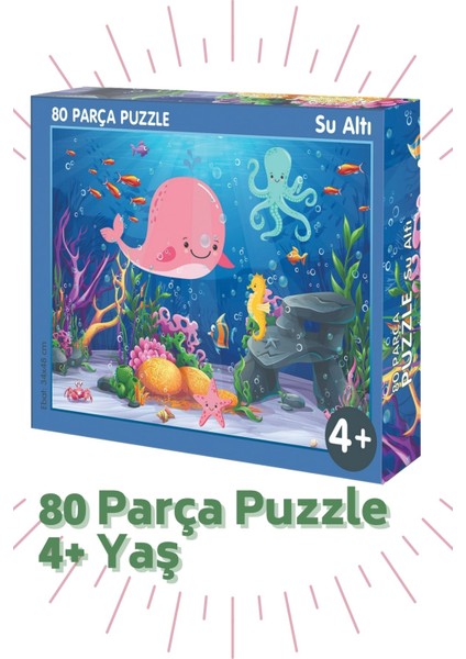 80 Parça, 4 Yaş Puzzle "su Altı" Puzzle Ebat 34X48CM BON8187