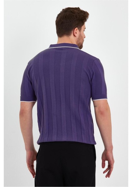 Erkek Polo Yaka Çizgili Triko T-Shirt modelleri