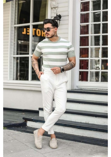 Erkek Polo Yaka Çizgili Triko T-Shirt modelleri