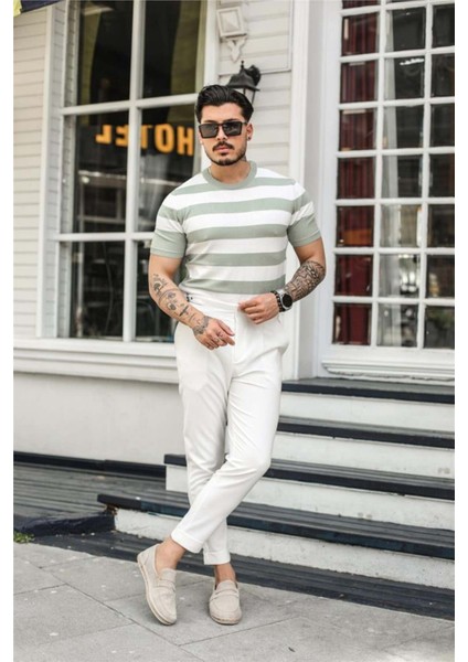 Erkek Polo Yaka Çizgili Triko T-Shirt fırsatları