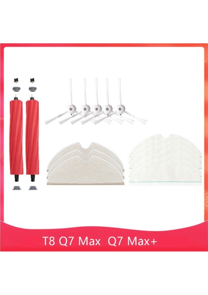 Roboroc T8 / Q7 Max / Max+ Ana Fırça Paspas Bezi Yan Fırça Için 15 Adet (Yurt Dışından)