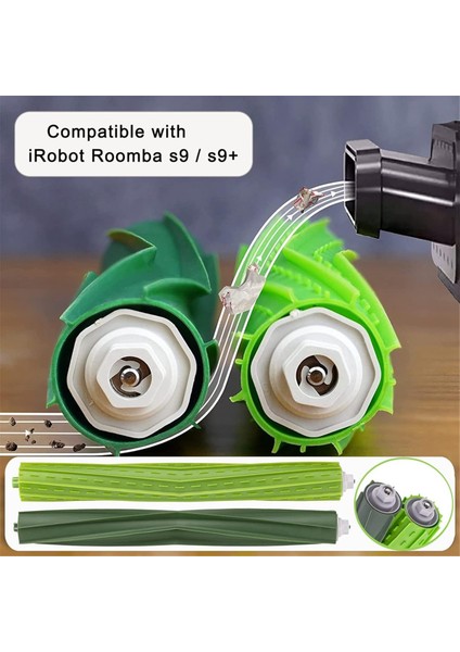 Irobot S9 (9150) S9 Plus (9550), Çok Yüzlü Kauçuk Fırçalar Için Yedek Parçalar Filtreler Yan Fırçalar Vakum Torbaları (Yurt Dışından)