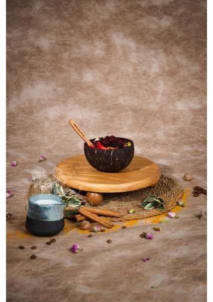 2 Li 2 Katlı Kek Stantı ve Risus Top Ayaklı 25 cm Ahşap Yuvarlak Pasta Sunum Servis Tabağı fiyatları