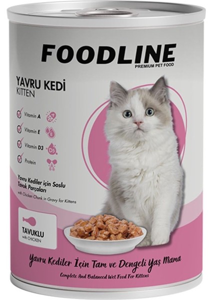 Tavuklu Yavru Kedi Konservesi 400 gr x 24 Adet