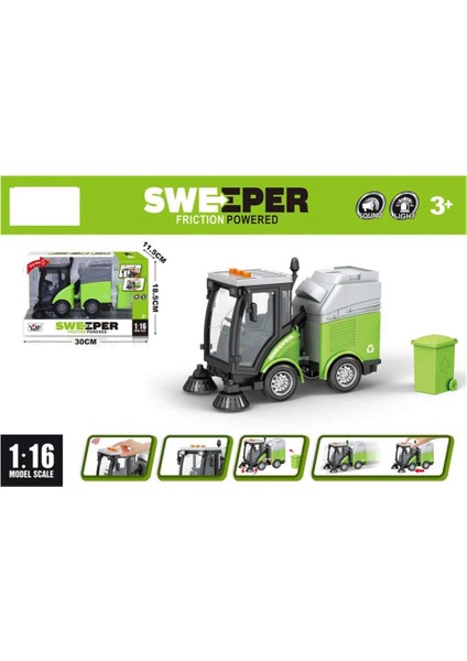Nessiworld 1:16 Sweeper Sesli ve Işıklı Temizlik Aracı A1112-2