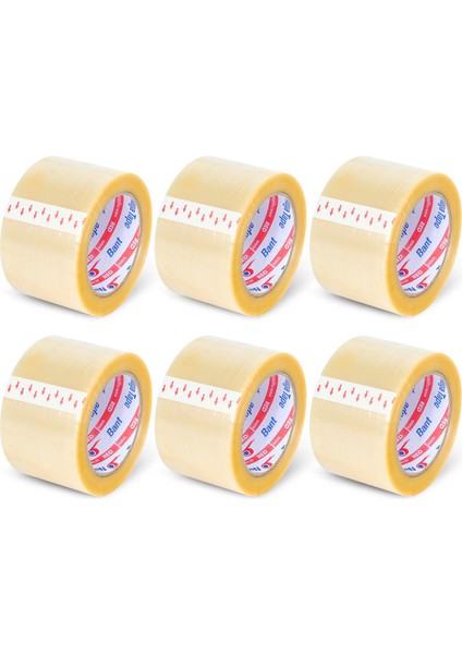 67 mm x 100 mt Şeffaf Koli Bandı Hotmelt Red 6 Adet