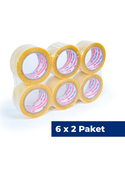 67 mm x 100 mt Şeffaf Koli Bandı Hotmelt Red 12 Adet