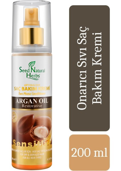 Çift Fazlı Argan Yağlı Sıvı Saç Kremi 200 ML