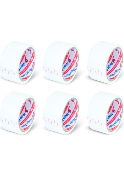 45 mm x 40 mt Beyaz Koli Bandı 6 Adet