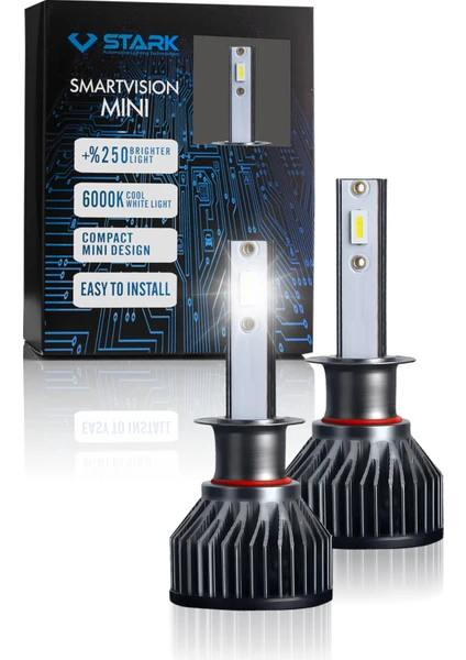 Smart Vision Mini H1 LED Xenon Far Ampulü Kısa Tip Mini Slim Csp Şimşek Etkili