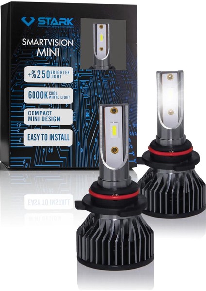 Smart Vision Mini Hb3 9005 LED Xenon Far Ampulü Kısa Tip Mini Slim Csp Şimşek Etkili