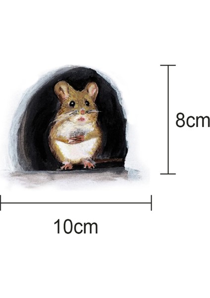 Qiuhong Shop 3 G Tarzı Gerçekçi 3D Fare Duvar Çıkartması, Bir Delikte Fare Duvar Çıkartması (Yurt Dışından)