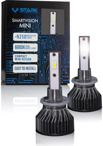 Smart Vision Mini H27 LED Xenon Far Ampulü Kısa Tip Mini Slim Csp Şimşek Etkili