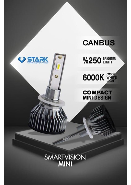 Smart Vision Mini H27 LED Xenon Far Ampulü Kısa Tip Mini Slim Csp Şimşek Etkili