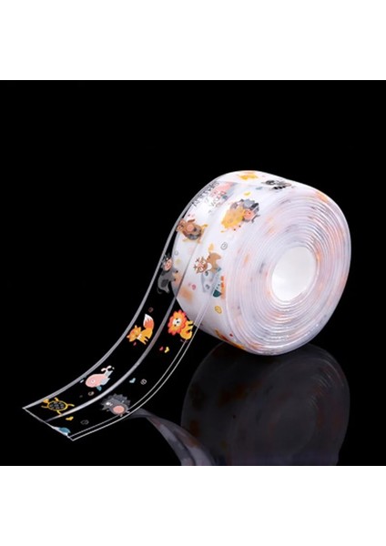 Evcil Hayvan Orman Stili 3.8cmx3.2m Su Geçirmez Pvc Kendinden Yapışkanlı Duvar Sticker Ev Banyo Duş Lavabo Banyo Sızdırmazlık Şeridi Bant Mutfak Anti-Kalıp Sticker (Yurt Dışından)