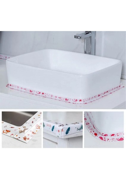 Evcil Hayvan Orman Stili 3.8cmx3.2m Su Geçirmez Pvc Kendinden Yapışkanlı Duvar Sticker Ev Banyo Duş Lavabo Banyo Sızdırmazlık Şeridi Bant Mutfak Anti-Kalıp Sticker (Yurt Dışından) modelleri