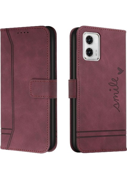 Motorola Moto G73 El Kayışı Flip Folio Cüzdan Kart Yuvaları Için Telefon Kılıfı (Yurt Dışından)