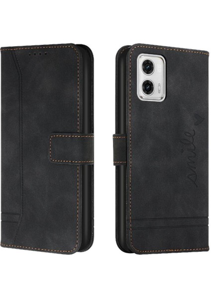 Motorola Moto G73 El Kayışı Flip Folio Cüzdan Kart Yuvaları Için Telefon Kılıfı (Yurt Dışından)