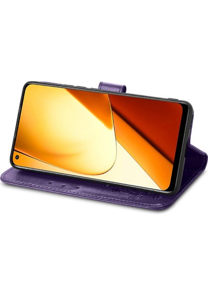 Realme 11 Zarif Iş Dört Yapraklı Yonca Kısa Kayış Durumda Telefon Kılıfı (Yurt Dışından)