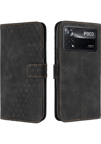 Için Xiaomi Poco X4 Pro 5g Kart Yuvaları Flip Folio Cüzdan Telefon Kılıfı (Yurt Dışından)