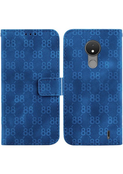 Nokia C21 Çift 8 Kabartmalı Pu Deri Kart Tutucu Cüzdan Için Telefon Kılıfı (Yurt Dışından)