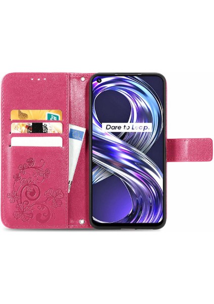Realme 8i Flip Için Dört Yapraklı Yonca Kısa Kayış Deri Telefon Kılıfı (Yurt Dışından) indirimleri