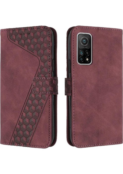 Için Xiaomi 10T/10T Pro Flip Folio Kickstand Manyetik Cüzdan Telefon Kılıfı (Yurt Dışından)